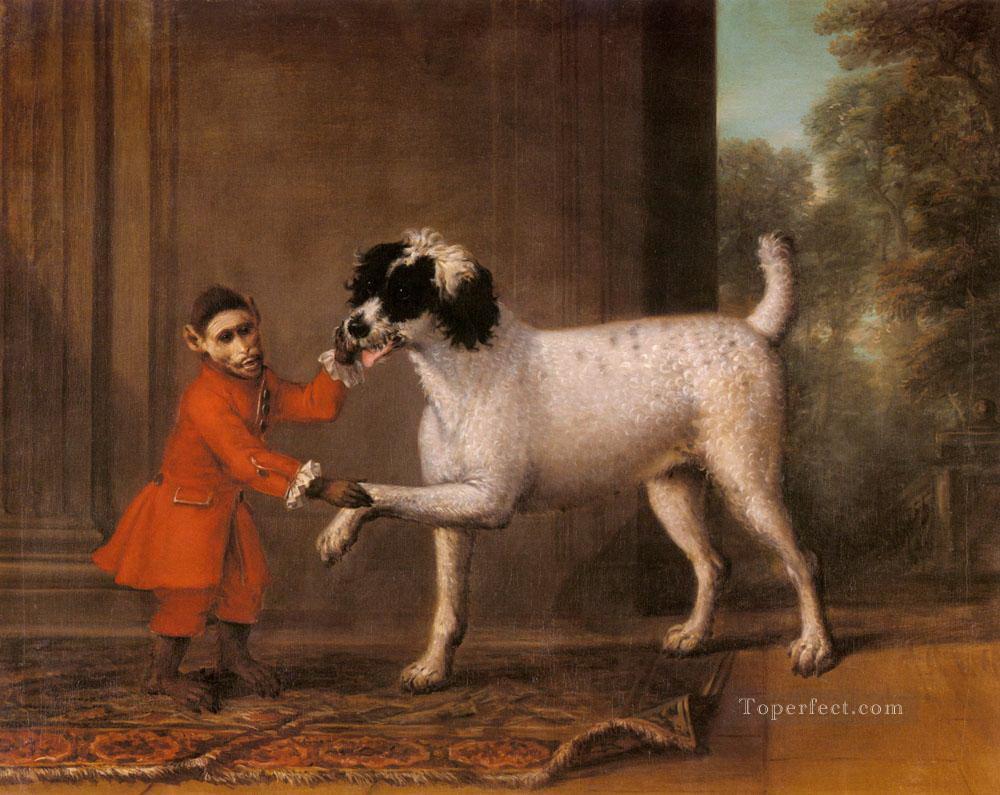 John Wootton A Favorite Poodle And Monkey Belonging To Thomas Osborn Oil Paintings